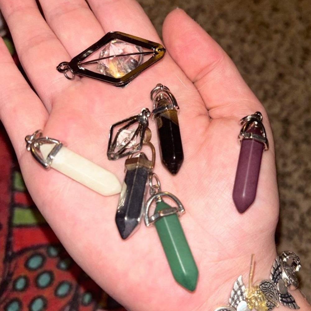 Assorted Gemstone Pendant Set
